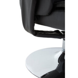 Orsina Luxurious Black Leather Effect Reclining Chair And Footstool, Easy To Clean Leather Chair, Comfy Footstool - thumbnail 7