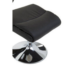 Orsina Luxurious Black Leather Effect Reclining Chair And Footstool, Easy To Clean Leather Chair, Comfy Footstool - thumbnail 8