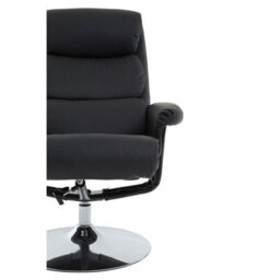 Orsina Luxurious Black Leather Effect Reclining Chair And Footstool, Easy To Clean Leather Chair, Comfy Footstool - thumbnail 9