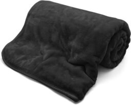Homes & Linen Fleece Faux Fur Roll  Black Mink Throws Soft Cosy Bed Blankets