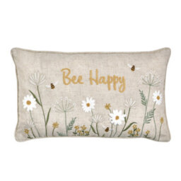 Catherine Lansfield Bee Happy Embroidered 30X50Cm Cushion Natural - thumbnail 3