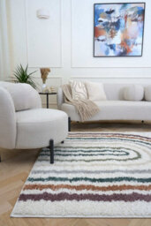 The Rugs Moodi Shaggy Multicolour Raincat Rug Runner Scandinavian Thick High Pile For Living Rooms, Bedrooms, Hallways, Kitchens - thumbnail 2