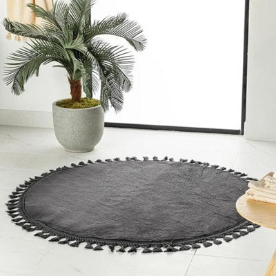 Mega Merchant Area Rugs Living Room Washable Area Rugs English Home 120 Cm Carpet, Anthracite