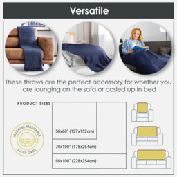 "Emma Barclay Honeycomb Throw Over Blanket 90"" X 100"" Navy" - thumbnail 4