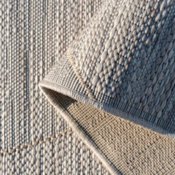 Loomed Beige Geometric Textured Woven Flatweave Easy Clean Indoor Outdoor Area Rug 120X170Cm - thumbnail 4
