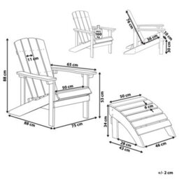 Beliani Garden Chair Adirondack With Footstool Green - thumbnail 3