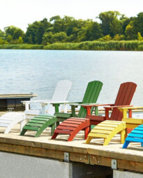 Beliani Garden Chair Adirondack With Footstool Green - thumbnail 2