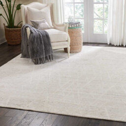 Cream Wool Luxurious Easy To Clean Plain Handmade Dining Room Bedroom And Living Room Rug -168Cm X 226Cm - thumbnail 1