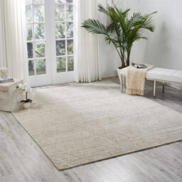 Cream Wool Luxurious Easy To Clean Plain Handmade Dining Room Bedroom And Living Room Rug -168Cm X 226Cm - thumbnail 2