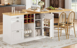 Matteo Extendable Sideboard & Dining Table Combo - White/black - thumbnail 6