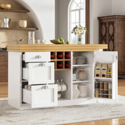 Matteo Extendable Sideboard & Dining Table Combo - White/black - thumbnail 3