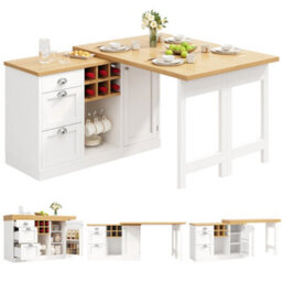 Matteo Extendable Sideboard & Dining Table Combo - White/black - thumbnail 8