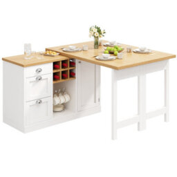 Matteo Extendable Sideboard & Dining Table Combo - White/black - thumbnail 9