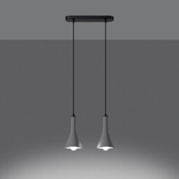 Luminosa Lighting Luminosa Rea Modern Bar Pendant Ceiling Light Concrete 2X E14 - thumbnail 3