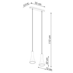 Luminosa Lighting Luminosa Rea Modern Bar Pendant Ceiling Light Concrete 2X E14 - thumbnail 5