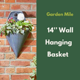 "Marco Paul 14"" Slate Faux Rattan Wall Planter" - thumbnail 4