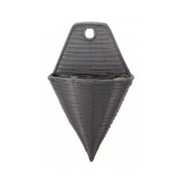 "Marco Paul 14"" Slate Faux Rattan Wall Planter" - thumbnail 2