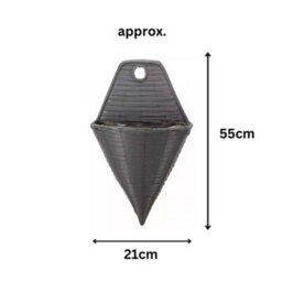 "Marco Paul 14"" Slate Faux Rattan Wall Planter" - thumbnail 3