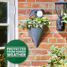 "Marco Paul 14"" Slate Faux Rattan Wall Planter" - thumbnail 8