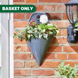 "Marco Paul 14"" Slate Faux Rattan Wall Planter" - thumbnail 9