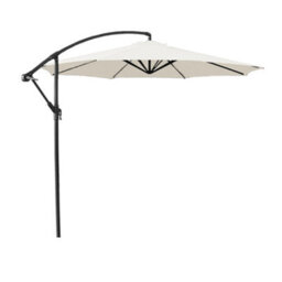 Sundaze Cream 3M Garden Banana Parasol Cantilever Umbrella With Adjustable Crank Patio Sun Shade - thumbnail 3