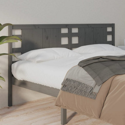 Berkfield Headboard Grey 206X4X100 Cm Solid Wood Pine - image 1