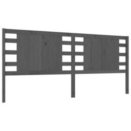 Berkfield Headboard Grey 206X4X100 Cm Solid Wood Pine - thumbnail 2