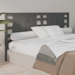 Berkfield Headboard Grey 206X4X100 Cm Solid Wood Pine - thumbnail 5