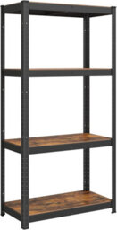 Songmics Industrial Adjustable Storage Shelves, 4 Tier, Shelving Unit, For Living Room, Kitchen, Garage, Rustic Brown And Black - thumbnail 9