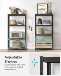 Songmics Industrial Adjustable Storage Shelves, 4 Tier, Shelving Unit, For Living Room, Kitchen, Garage, Rustic Brown And Black - thumbnail 5
