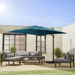 Sweeek - 3X3M Square Cantilever Parasol Falgos Duck Blue With Cover Included - thumbnail 8