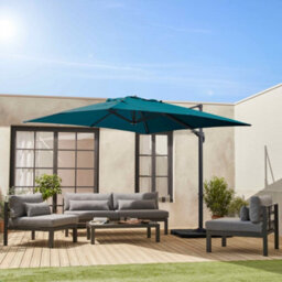 Sweeek - 3X3M Square Cantilever Parasol Falgos Duck Blue With Cover Included - thumbnail 9