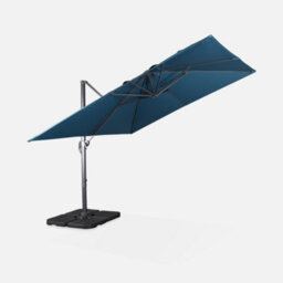 Sweeek - 3X3M Square Cantilever Parasol Falgos Duck Blue With Cover Included - thumbnail 3