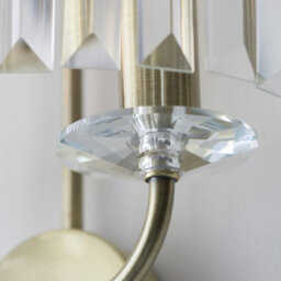 Luminosa Lighting Luminosa Ascoli Wall Lamp Antique Brass Plate & Clear Cut Glass 2 X 6W Led E14 - thumbnail 8