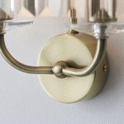 Luminosa Lighting Luminosa Ascoli Wall Lamp Antique Brass Plate & Clear Cut Glass 2 X 6W Led E14 - thumbnail 6