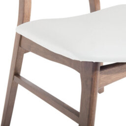 Beliani Set Of 2 Dining Chairs Lynn Wood Dark Brown/ White - thumbnail 8