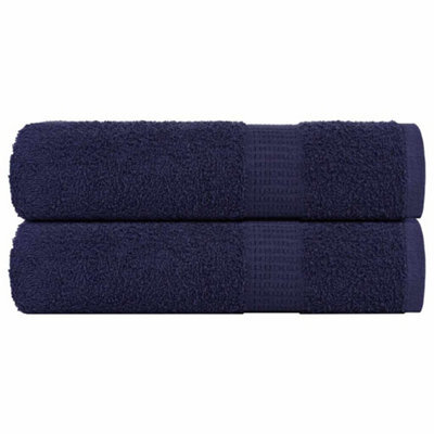 Berkfield Bath Towels 2 Pcs Navy Blue 100X150 Cm 360 Gsm 100% Cotton - image 1