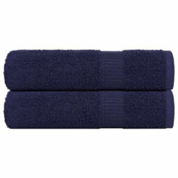 Berkfield Bath Towels 2 Pcs Navy Blue 100X150 Cm 360 Gsm 100% Cotton - thumbnail 1