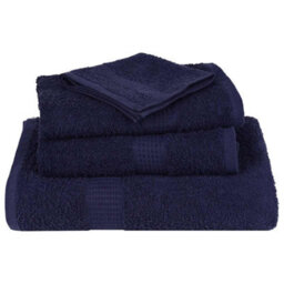Berkfield Bath Towels 2 Pcs Navy Blue 100X150 Cm 360 Gsm 100% Cotton - thumbnail 4