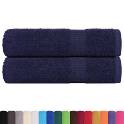Berkfield Bath Towels 2 Pcs Navy Blue 100X150 Cm 360 Gsm 100% Cotton - thumbnail 2