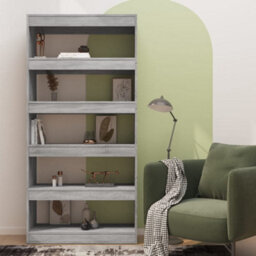 Berkfield Book Cabinet/room Divider Grey Sonoma 80X30X166 Cm Engineered Wood - thumbnail 3