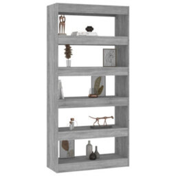 Berkfield Book Cabinet/room Divider Grey Sonoma 80X30X166 Cm Engineered Wood - thumbnail 4