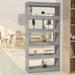 Berkfield Book Cabinet/room Divider Grey Sonoma 80X30X166 Cm Engineered Wood - thumbnail 1