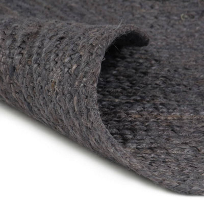 Berkfield Durable Handmade Rug Jute Round 120 Cm Dark Grey - image 1
