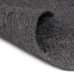 Berkfield Durable Handmade Rug Jute Round 120 Cm Dark Grey - thumbnail 1
