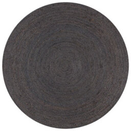 Berkfield Durable Handmade Rug Jute Round 120 Cm Dark Grey - thumbnail 2