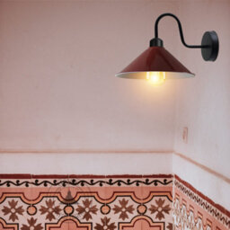 Vintage Rustic Wall Light Fixture 22Cm Metal Cone Shade E27 Swan Neck For Hallway Bedroom - thumbnail 2