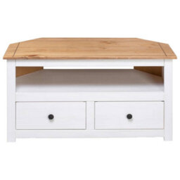 Vidaxl Corner Tv Cabinet White 93X49X49 Cm Solid Pine Panama Range - thumbnail 5