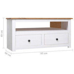 Vidaxl Corner Tv Cabinet White 93X49X49 Cm Solid Pine Panama Range - thumbnail 9