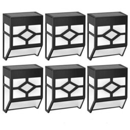 Taylor & Brown 6 Pack Solar Fence Lights, Waterproof Led Decorative Outdoor Lamps For Garden, Patio, Wall, Gate, Yard & Stairway